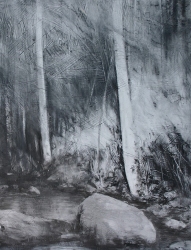 Lane-Hall-Along-the-Creek-24x18-graphite-and-gesso-on-board-2150-Contact-for-Purchase