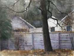 Lane Hall, Almost Winter, Watercolor (Sold)