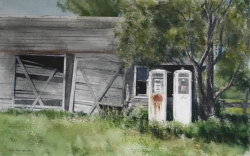 Lane Hall, Closed, watercolor (Sold)