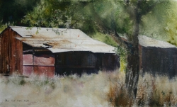 Lane Hall, Remnants, Watercolor (Sold)